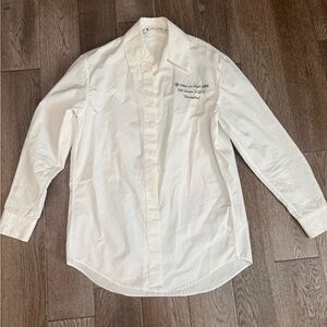 Women’s OFF-WHITE c/o Virgil Ablogh button up shirt.  Size 38